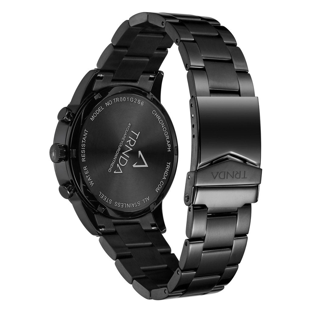 TRNDA Men's Black Stainless Steel Watch, Green Dial | TRNDA-001-3