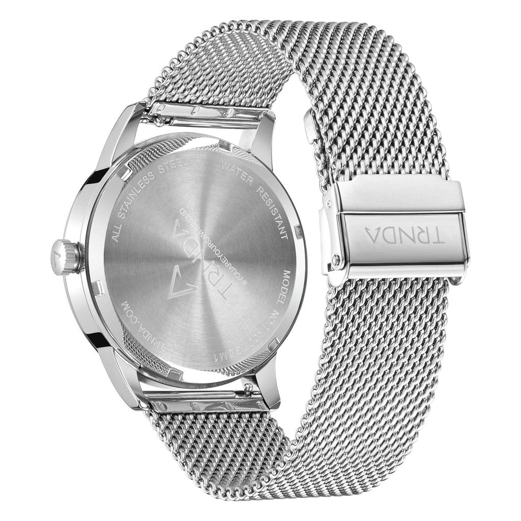 TRNDA Men's Stainless Steel Watch, Seaweed Green Dial | TS43MM-3