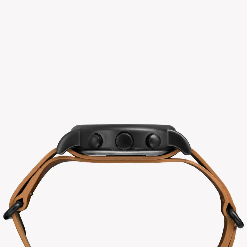 Timex Unisex Tan Leather Watch, Black Dial | TW2P97500-1