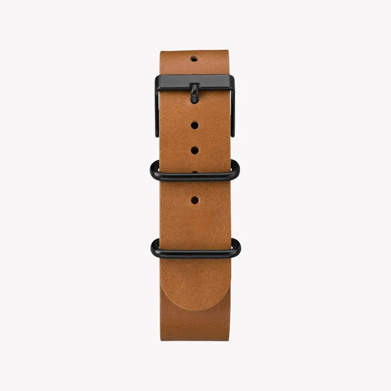 Timex Unisex Tan Leather Watch, Black Dial | TW2P97500-2