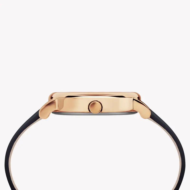 Timex Women's Blue Leather Watch, Rose Gold Case | TW2R66400-1