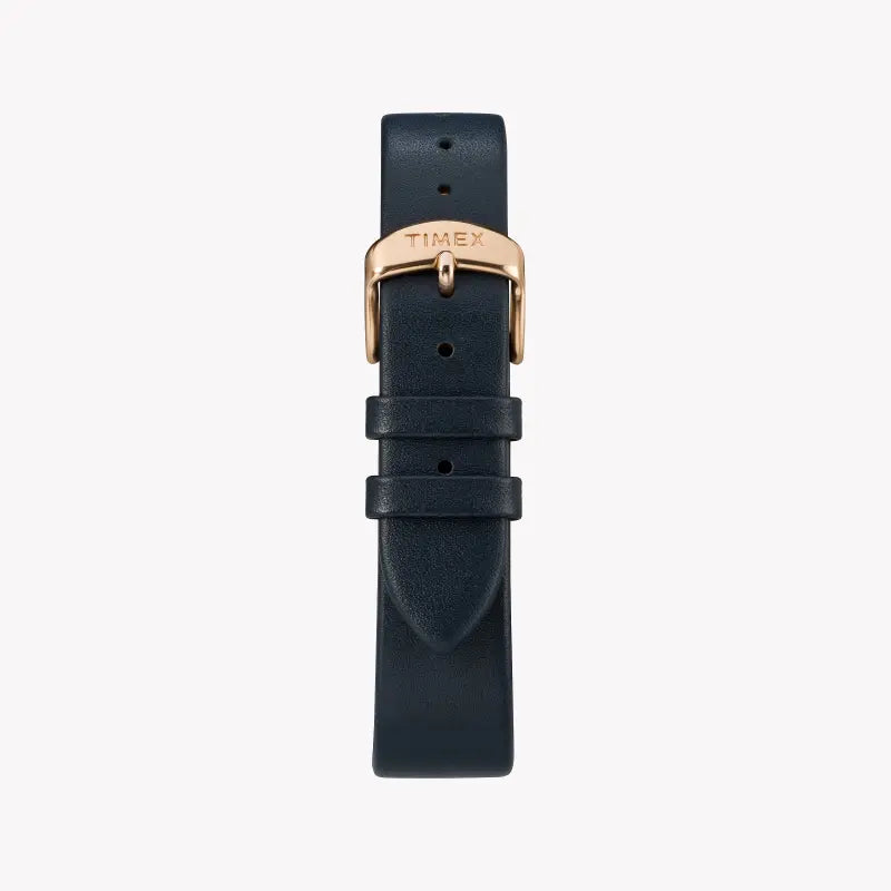Timex Women's Blue Leather Watch, Rose Gold Case | TW2R66400-2