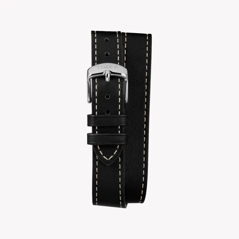 Timex Women's Black Leather & Dial Watch, Brass Case | TW2R90000-2