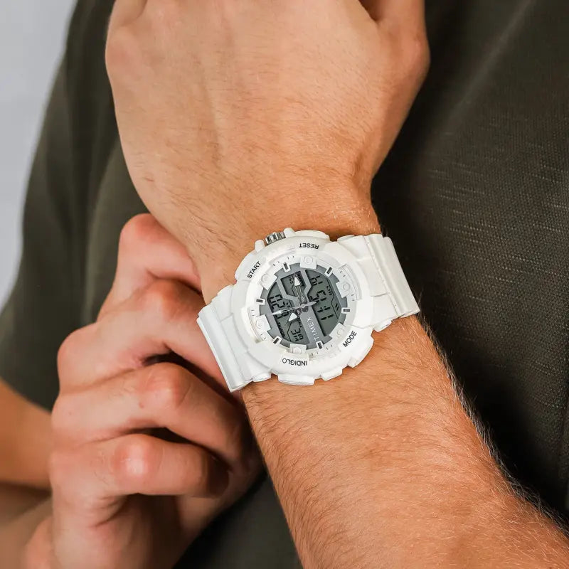 Timex Men's White Resin Watch, Digital Dial | TW5M22400-3