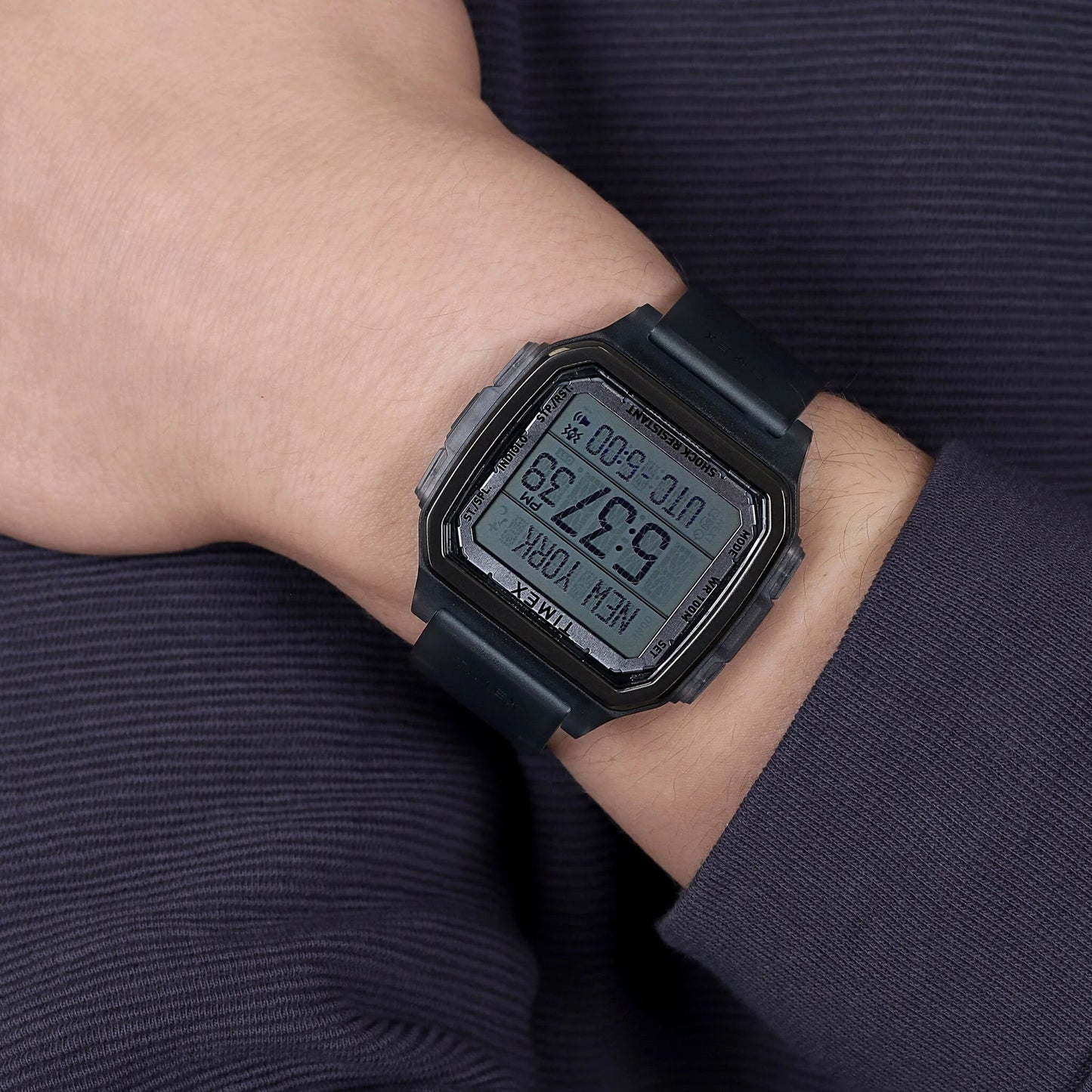 Timex Men's Blue Silicone Watch, Resin Square Case | TW2U56500-4