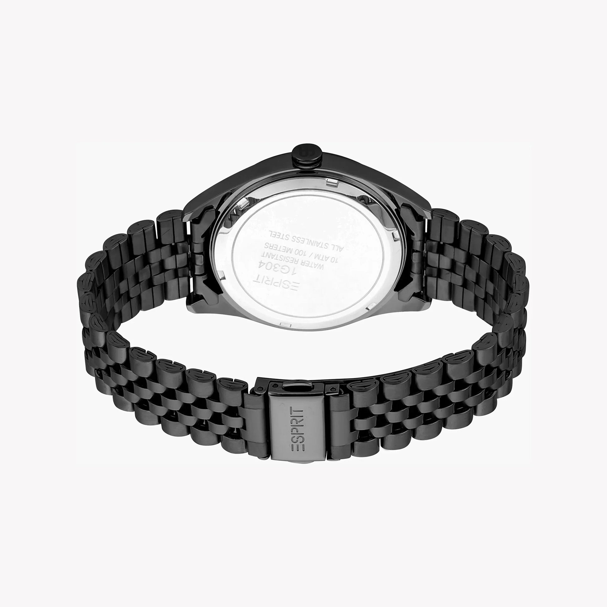 Esprit Men's Black Stainless Steel Watch, Grey Dial | ES1G050M0015-2