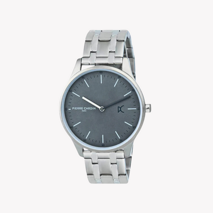 Pierre Cardin Men's Silver Stainless Steel Watch, Gray Dial | CBA.4011-0