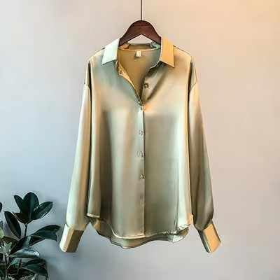 Misharen Women’s Satin Office Wear Top Blouse Shirt – Elegant Long Sleeve Silk Shirt Casual Wear, or Formal Wear For Professionals-3