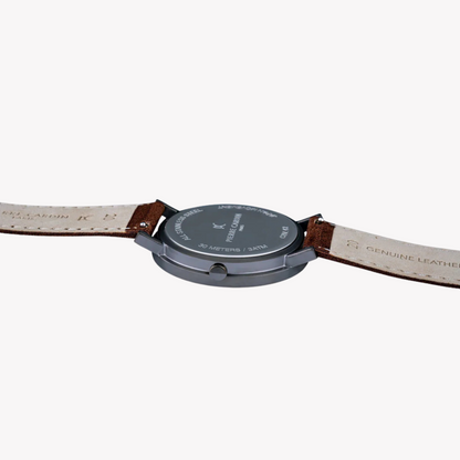 Pierre Cardin Men's Brown Leather Watch, Black Dial | CBV.1047-3