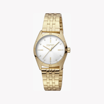 Esprit Women's Gold Stainless Steel Watch, Silver Dial | ES1L131M0015-0