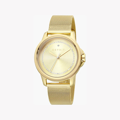 Esprit Women's Gold Stainless Steel Watch, Champagne Dial | ES1L198M0025-0
