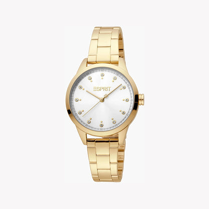 Esprit Women's Gold Stainless Steel Watch, Silver Dial | ES1L006M0035-0