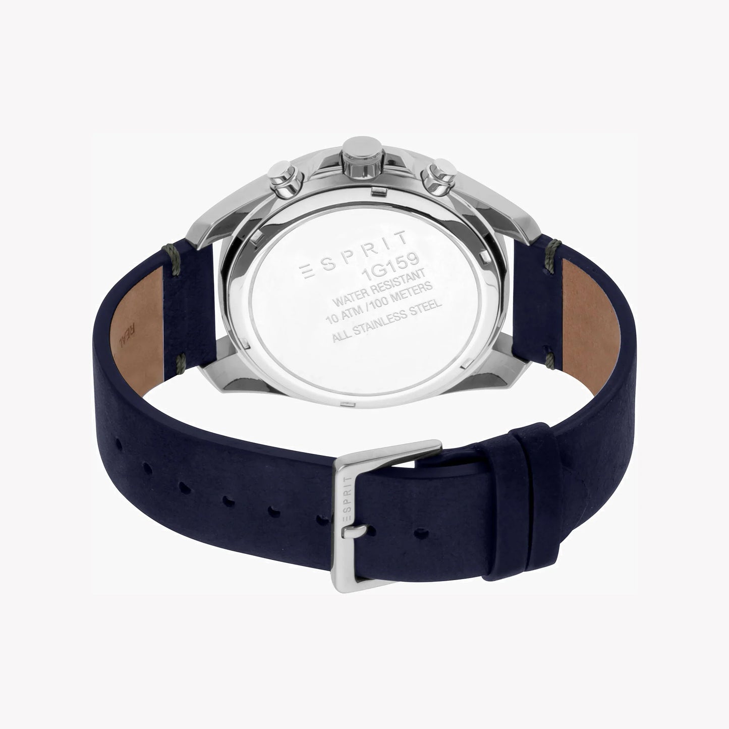 Esprit Men's Blue Leather Watch, Silver Dial | ES1G200M0025-2