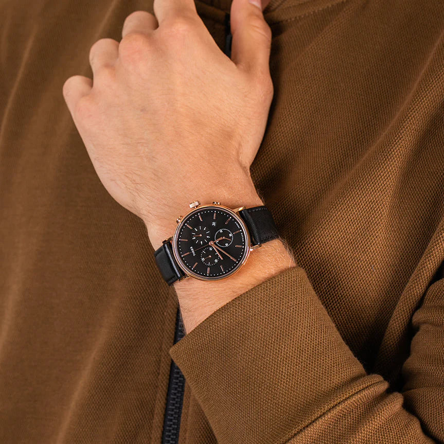 Timex Unisex Tan Leather Watch, Black Dial | TW2P97500-4