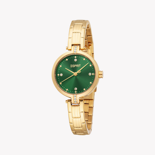 ESPRIT Women's Gold/Dark Green Watch | ES1L502M0035-0