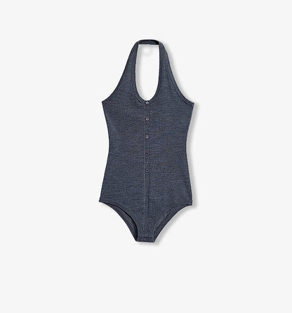 German Yangzi 48S machine washable wool all-match halter neck jumpsuit for women-7