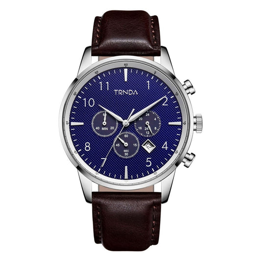TRNDA Men's Stainless Steel Watch, Dark Blue Dial | TRN-SS43DB-0