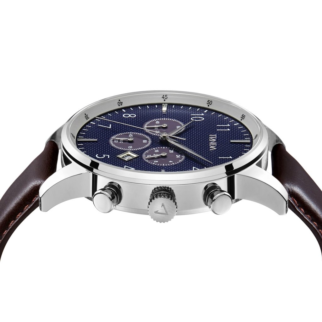 TRNDA Men's Stainless Steel Watch, Dark Blue Dial | TRN-SS43DB-2
