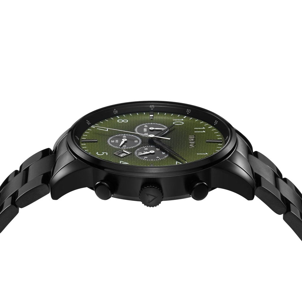 TRNDA Men's Black Stainless Steel Watch, Green Dial | TRNDA-001-2