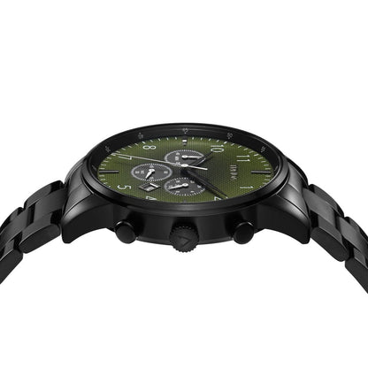 TRNDA Men's Black Stainless Steel Watch, Green Dial | TRNDA-001-2