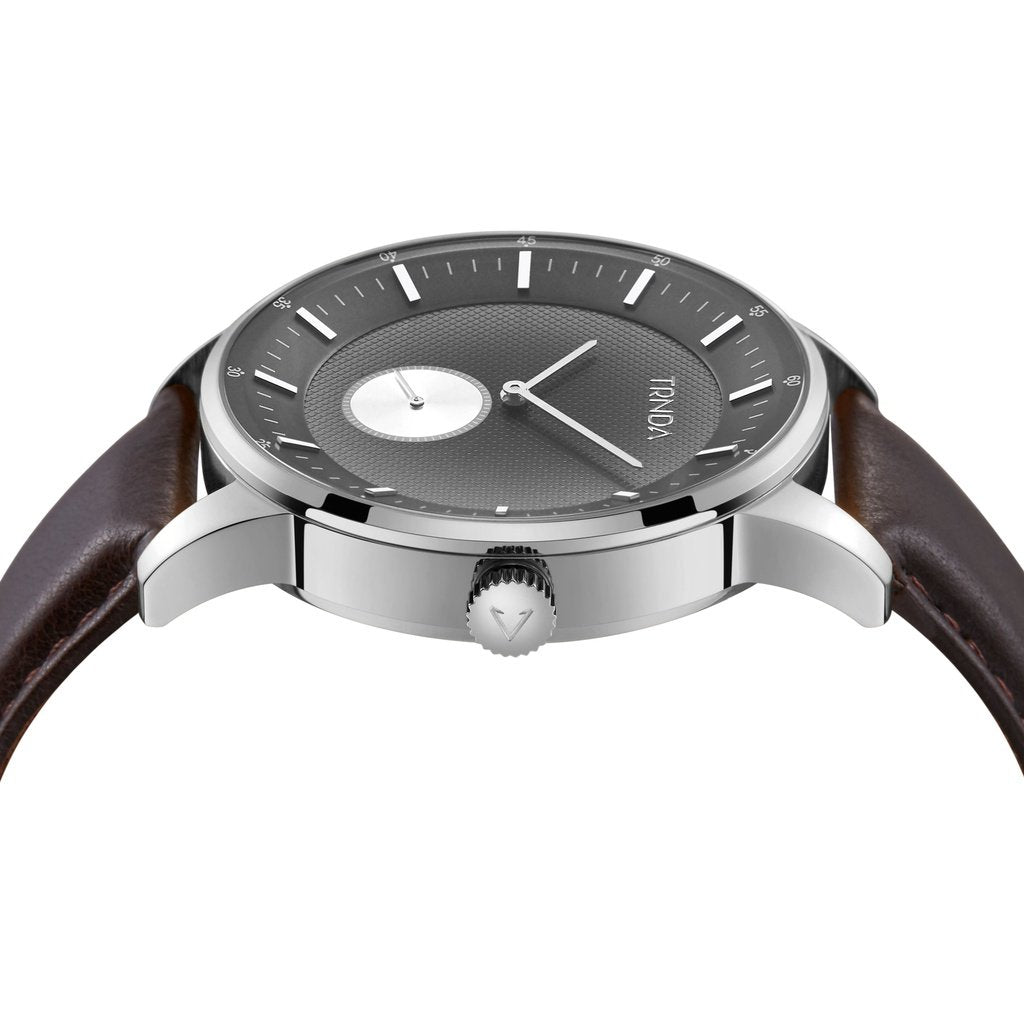 TRNDA Men's Stainless Steel Watch, Black Dial | TRND-M43-BK-2