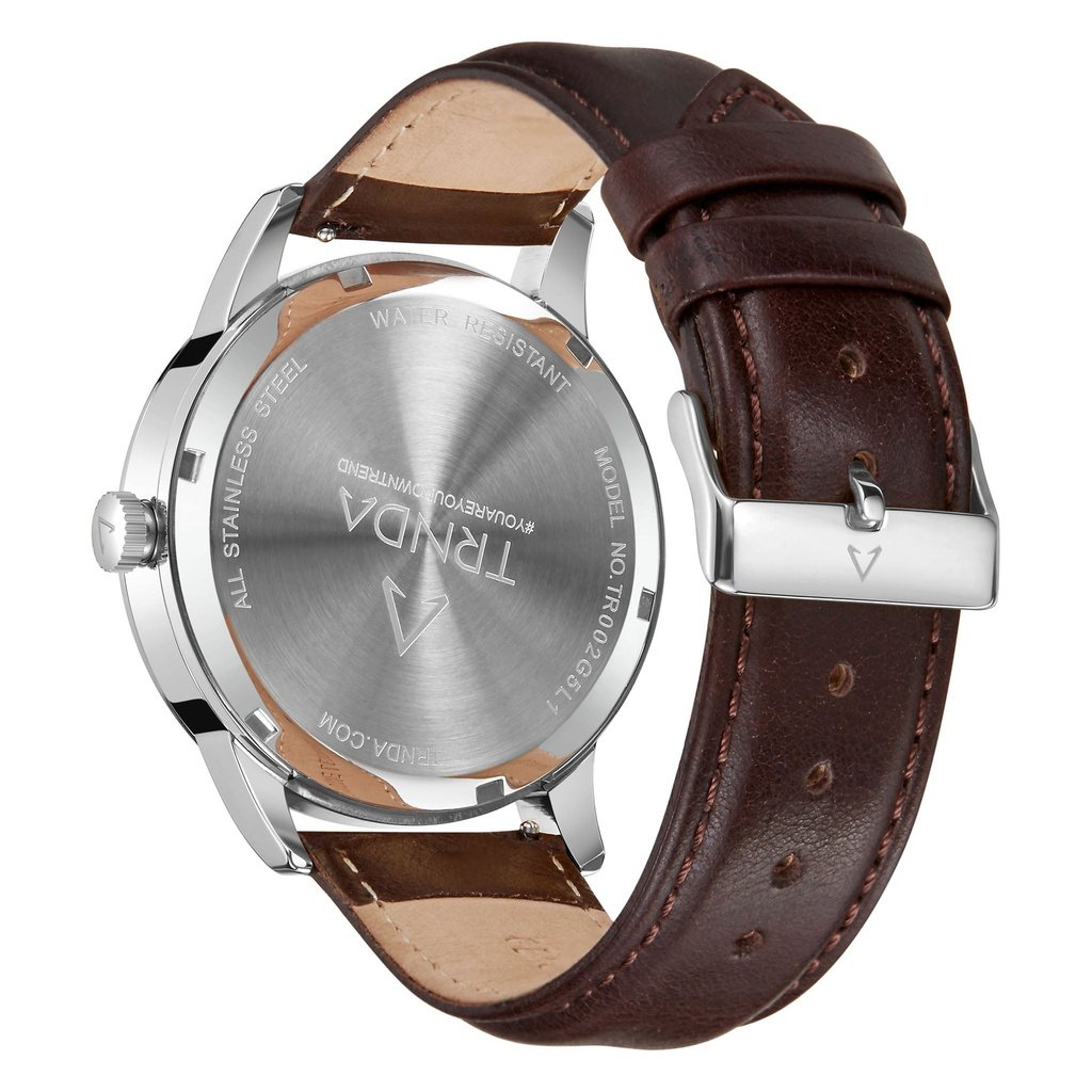 TRNDA Men's Stainless Steel Watch, Black Dial | TRND-M43-BK-3