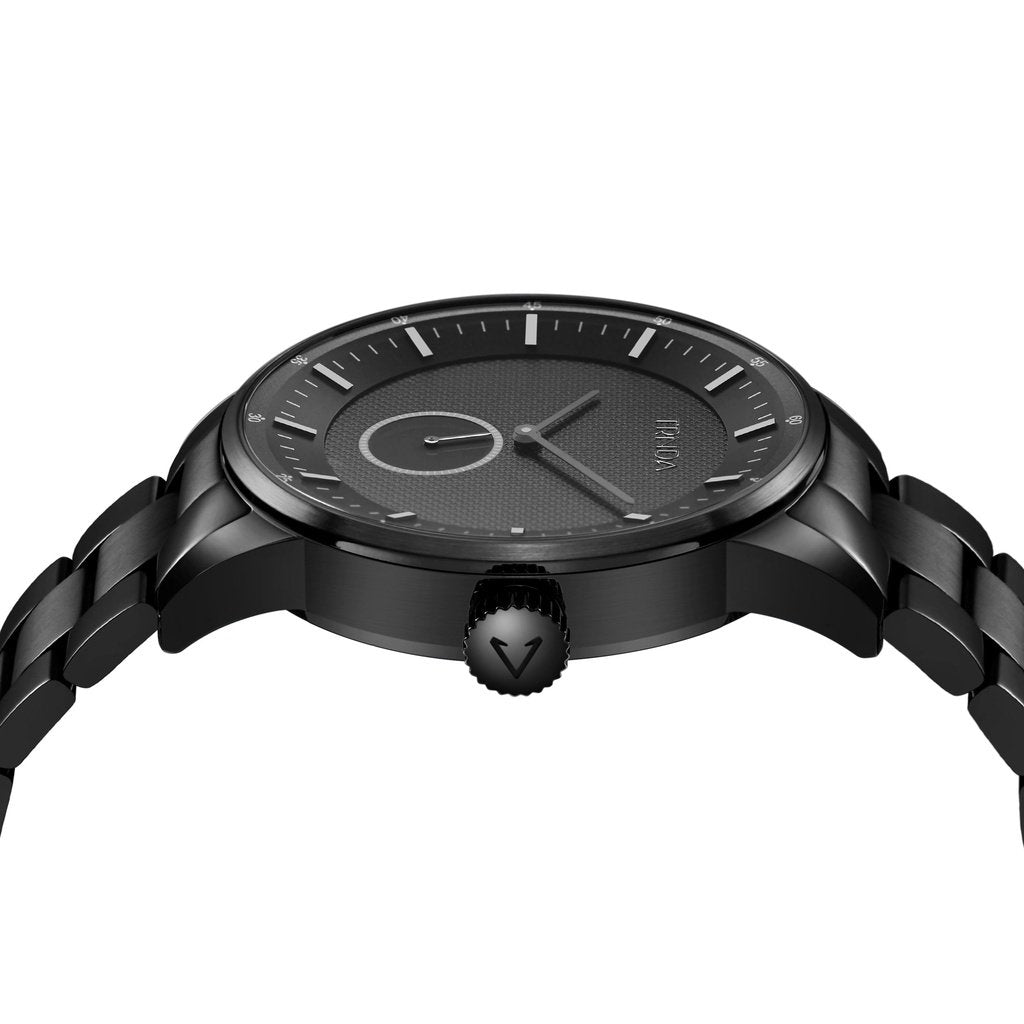 TRNDA Men's Black Stainless Steel Watch, Round Dial | TRN43MMBLACK-2