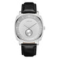 TRNDA Men's Stainless Steel Watch, Black Leather Band | TR45S-0