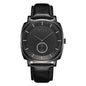 TRNDA Men's Black Stainless Steel Watch, Leather Band | TRN45MM-0