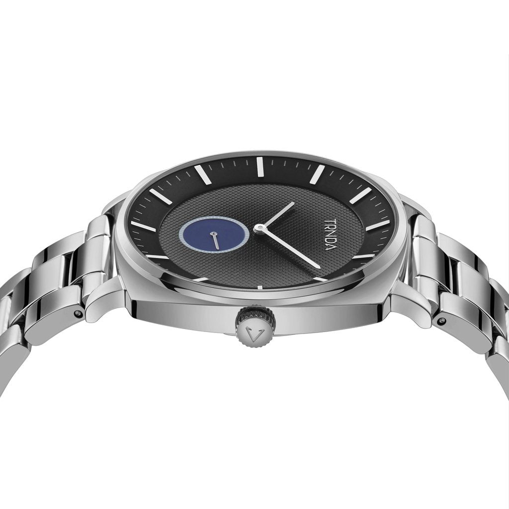 TRNDA Men's Stainless Steel Watch, Silver Gradient Dial | TRNDA45MM-2