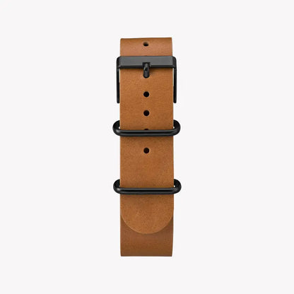 Timex Unisex Tan Leather Watch, Black Dial | TW2P97500-2