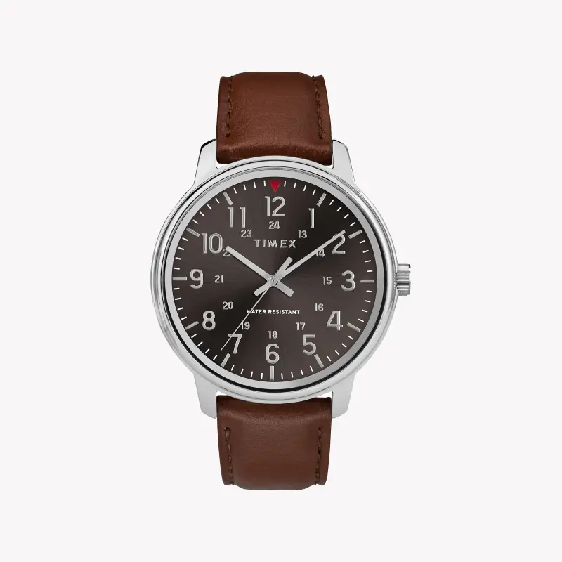 Timex Men's Black Dial, Tan Leather Band | TW2R85700-0
