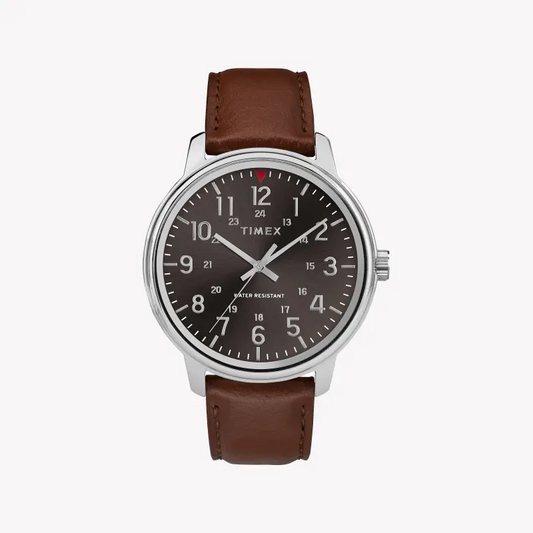 Timex Men's Black Dial, Tan Leather Band | TW2R85700-0