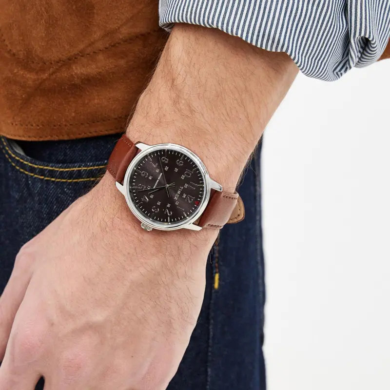 Timex Men's Black Dial, Tan Leather Band | TW2R85700-3