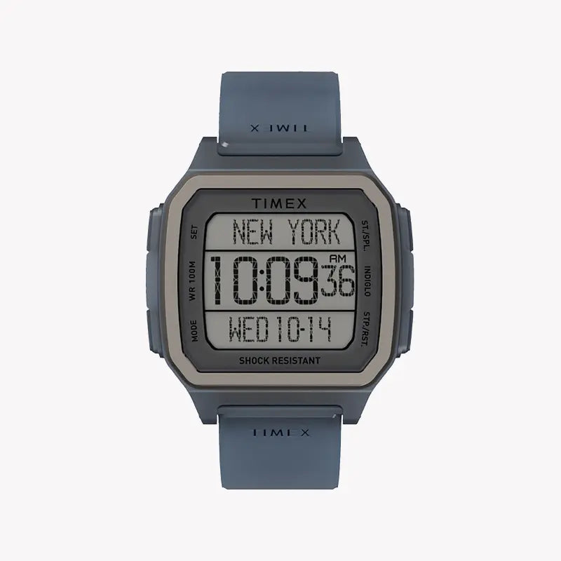 Timex Men's Blue Silicone Watch, Resin Square Case | TW2U56500-0
