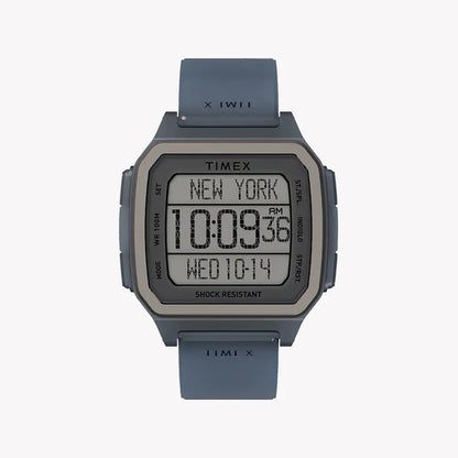 Timex Men's Blue Silicone Watch, Resin Square Case | TW2U56500-0