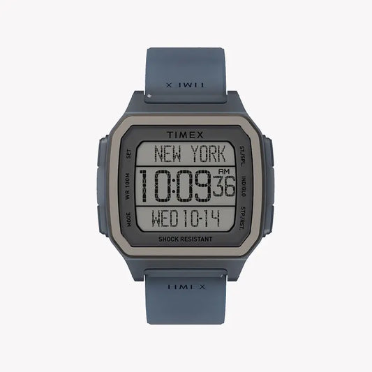 Timex Men's Blue Silicone Watch, Resin Square Case | TW2U56500-0