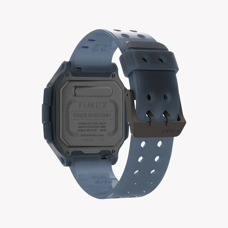 Timex Men's Blue Silicone Watch, Resin Square Case | TW2U56500-3