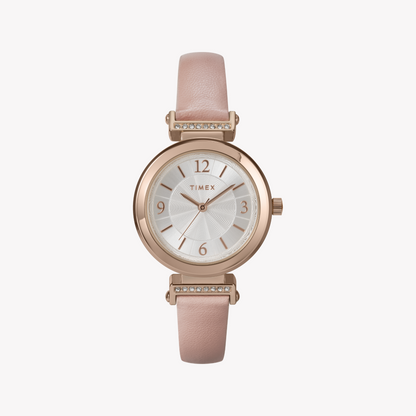 TIMEX Women's Rose Gold, Pink Leather | TW2W96300-0