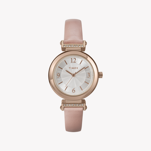 TIMEX Women's Rose Gold, Pink Leather | TW2W96300-0
