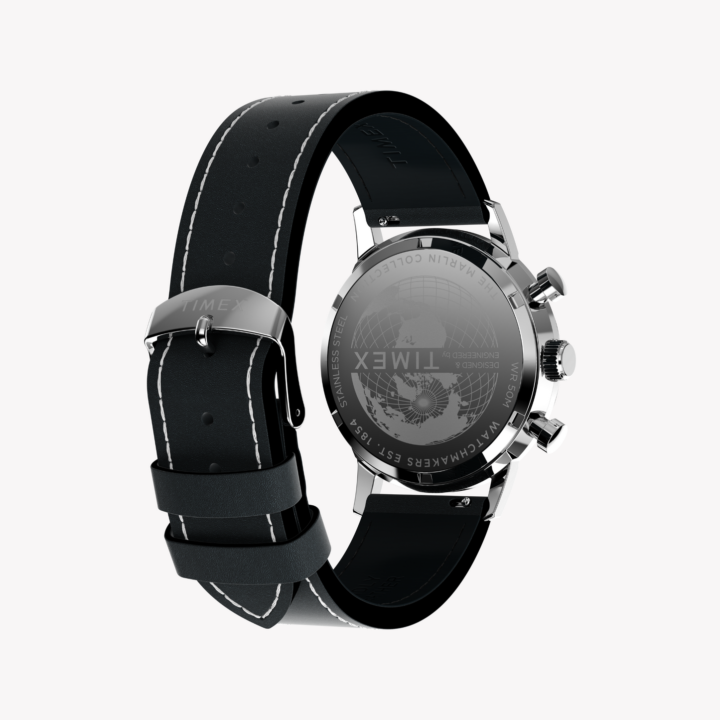 TIMEX Men's Silver/Black, Stainless/Leather | TW2W98900-2