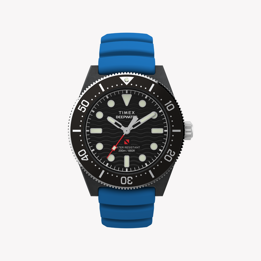 TIMEX Men's Black Resin/Blue Rubber Watch | TW2Y02500-0