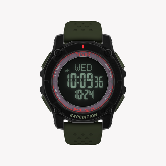 TIMEX Men's Solar Digital, Black/Green | TW4B33700-0
