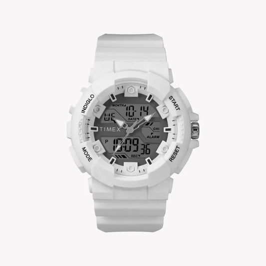 Timex Men's White Resin Watch, Digital Dial | TW5M22400-0