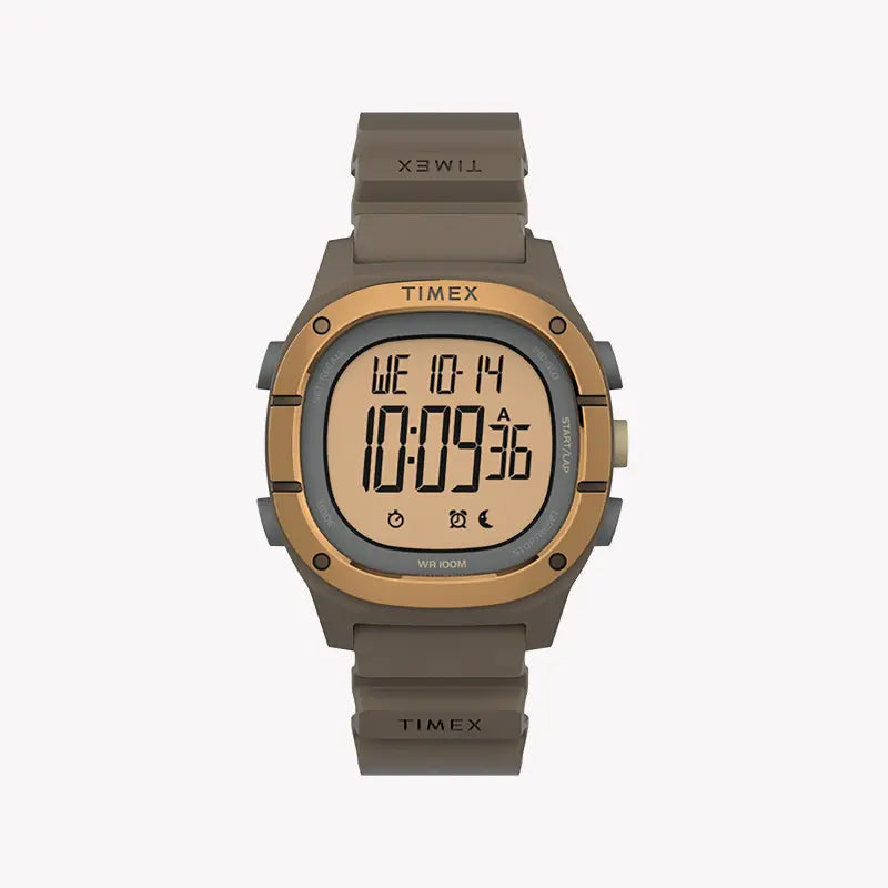 Timex Unisex Brown Silicone Watch, Digital Dial | TW5M35400-0