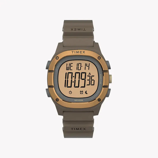 Timex Unisex Brown Silicone Watch, Digital Dial | TW5M35400-0
