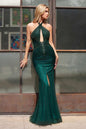 Fitted Halter Beaded Gown-2