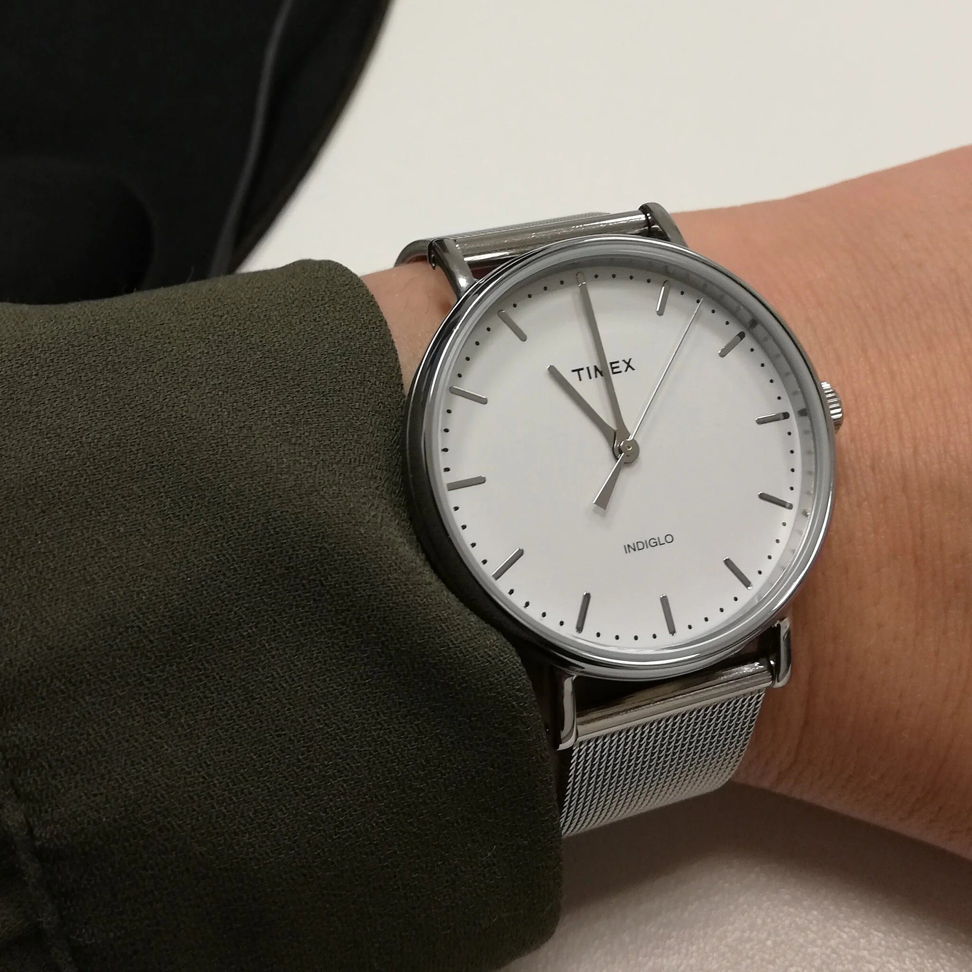 Timex Women's Silver Stainless Steel Watch, White Dial | TW2R26600-4