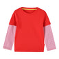 Boys And Girls Striped Sleeve Patchwork O-Neck Fake 2-Pieces Hoodie In Autumn-1