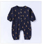 Spring Arrival Baby Unisex Long Sleeves Waffle Grid and Simple Pattern Rompers-4